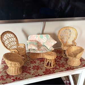 Miniature Wicker Furniture Set